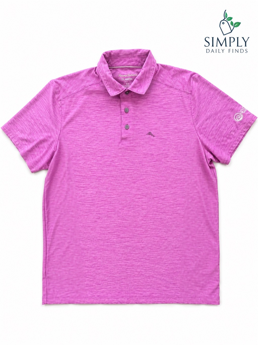 Tommy Bahama IslandZone Polo Shirt Mens M Pink Golf Performance Riverbend Logo